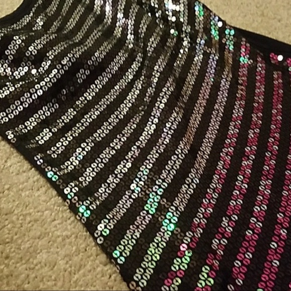 Express One Shoulder Sequin Tank NWT - Picture 2 of 3